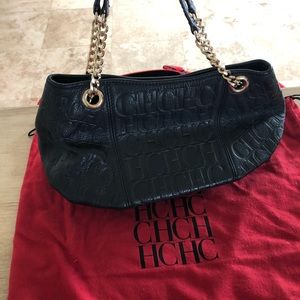 Carolina Herrera Black Monogram Tote